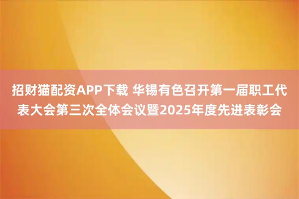 招财猫配资APP下载 华锡有色召开第一届职工代表大会第三次全体会议暨2025年度先进表彰会